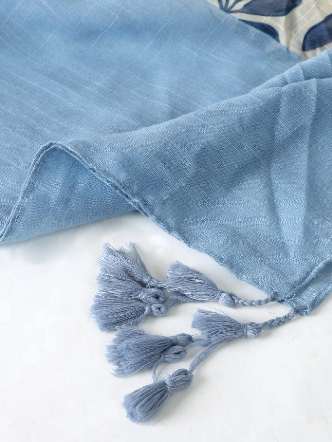 Floral Tassel Scarf