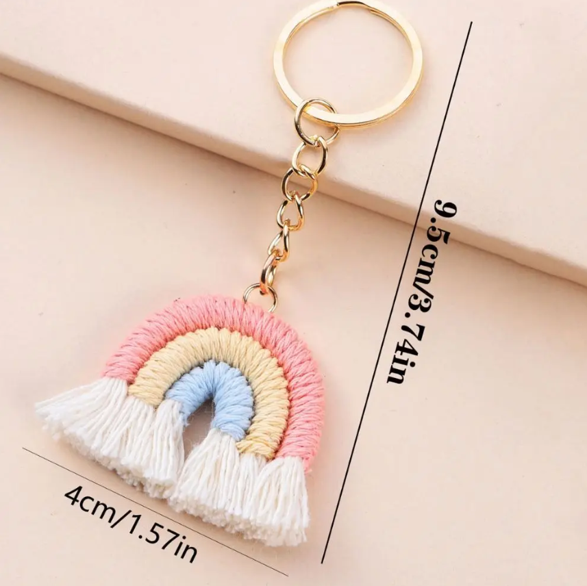 Rainbow Tassel Keychain