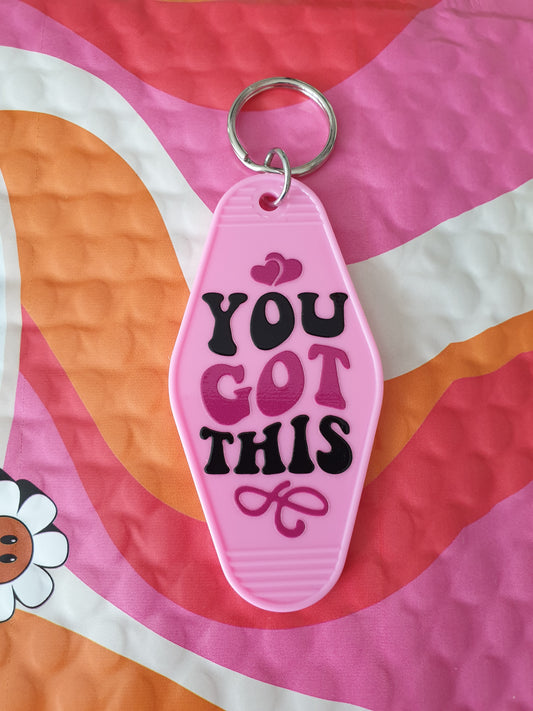 Fun & Motivational Motel Keychain