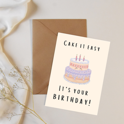Cake It Easy – Vintage Birthday Cake Greeting Card