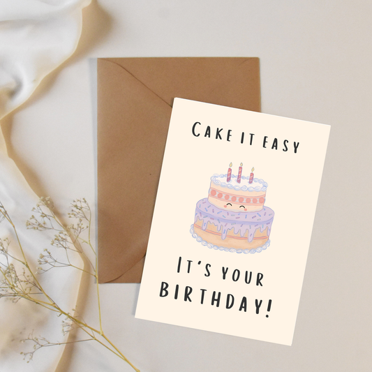 Cake It Easy – Vintage Birthday Cake Greeting Card