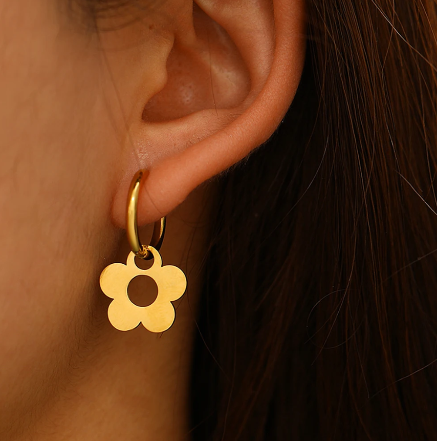 Flower Hoop Earrings