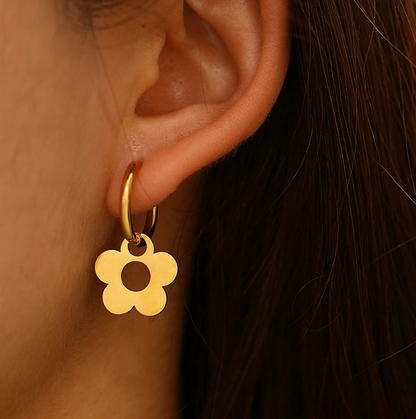 Flower Hoop Earrings