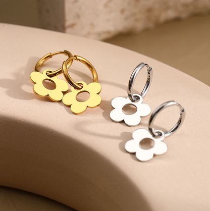 Flower Hoop Earrings