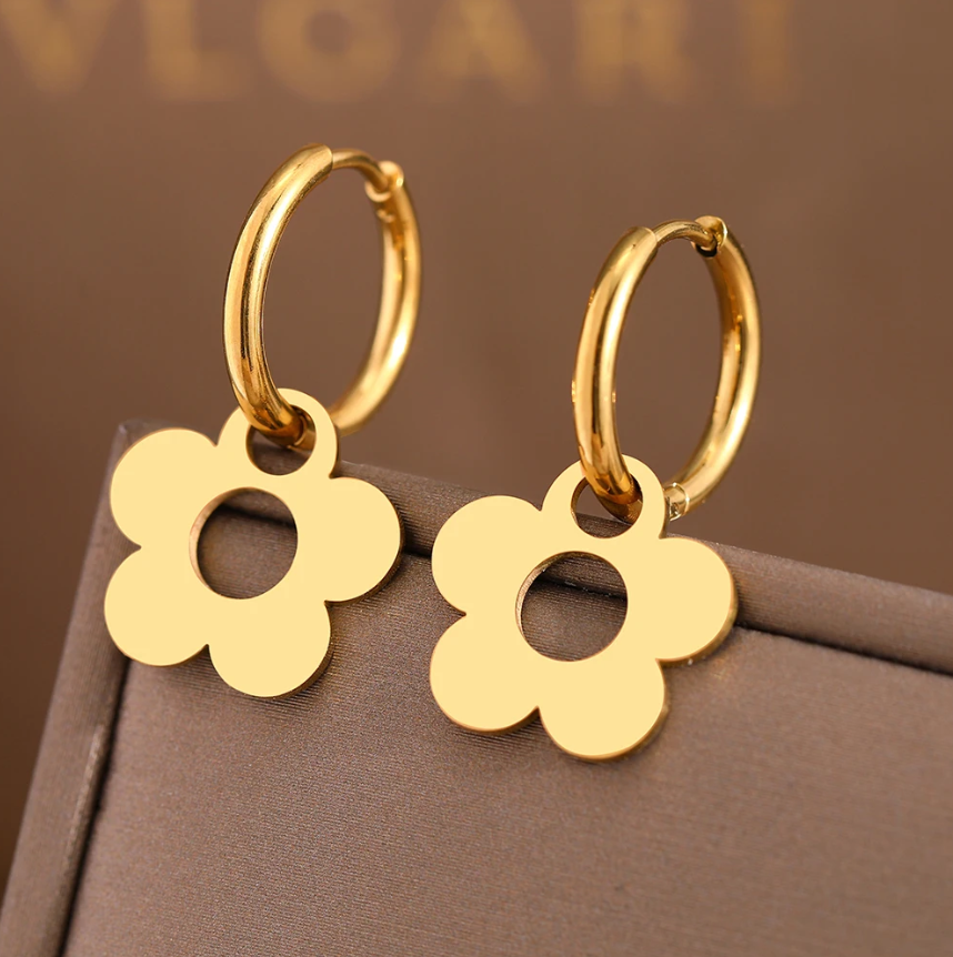Flower Hoop Earrings