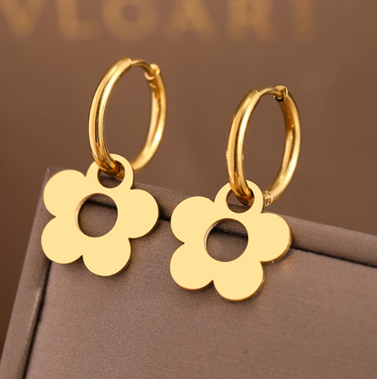 Flower Hoop Earrings