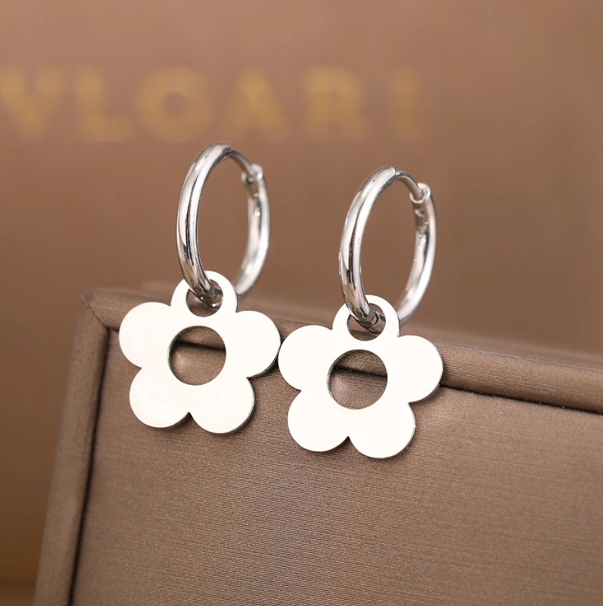 Flower Hoop Earrings