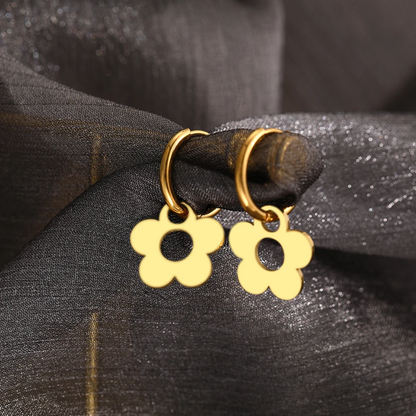 Flower Hoop Earrings