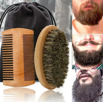 Beard Brush & Comb Kit