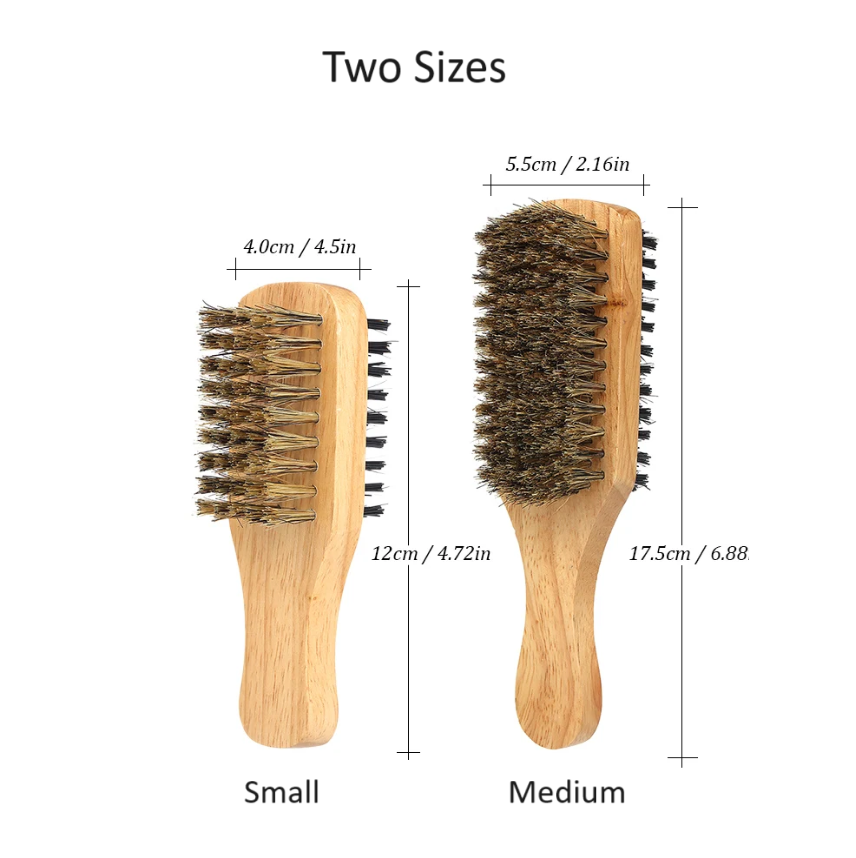 Double-Sided Wood Beard Brush